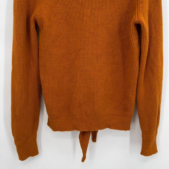 Anthropologie MOTH Rust Orange Tie-Front Sweater Size M - Picture 7 of 10